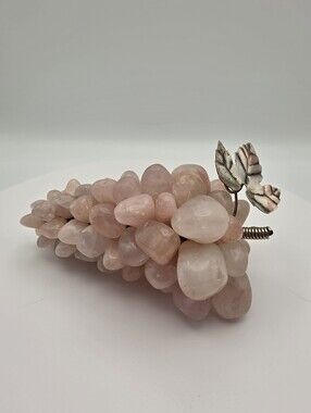 Vintage MCM Mid-Century Modern Rose Quartz Grape Cluster Large